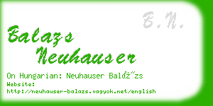 balazs neuhauser business card